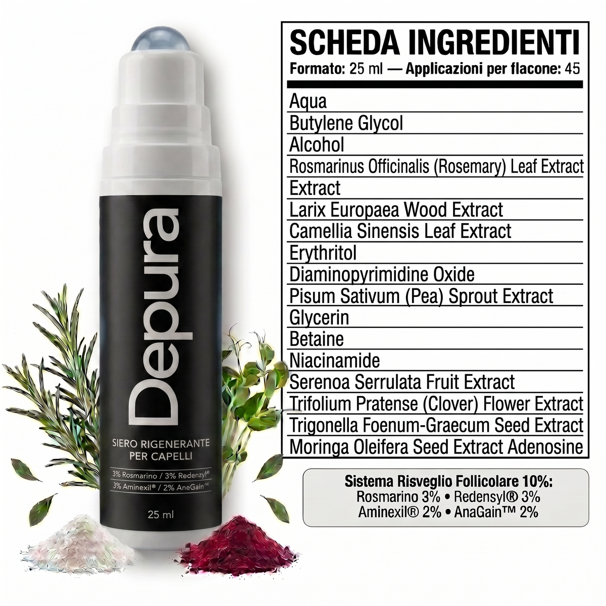 Depura - Siero Roll-on Rigenerante per capelli