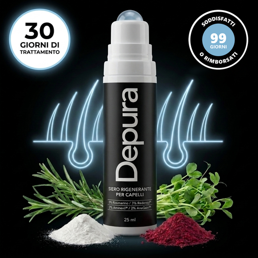 Flacone roll-on Depura Siero Rigenerante per Capelli da 25 ml